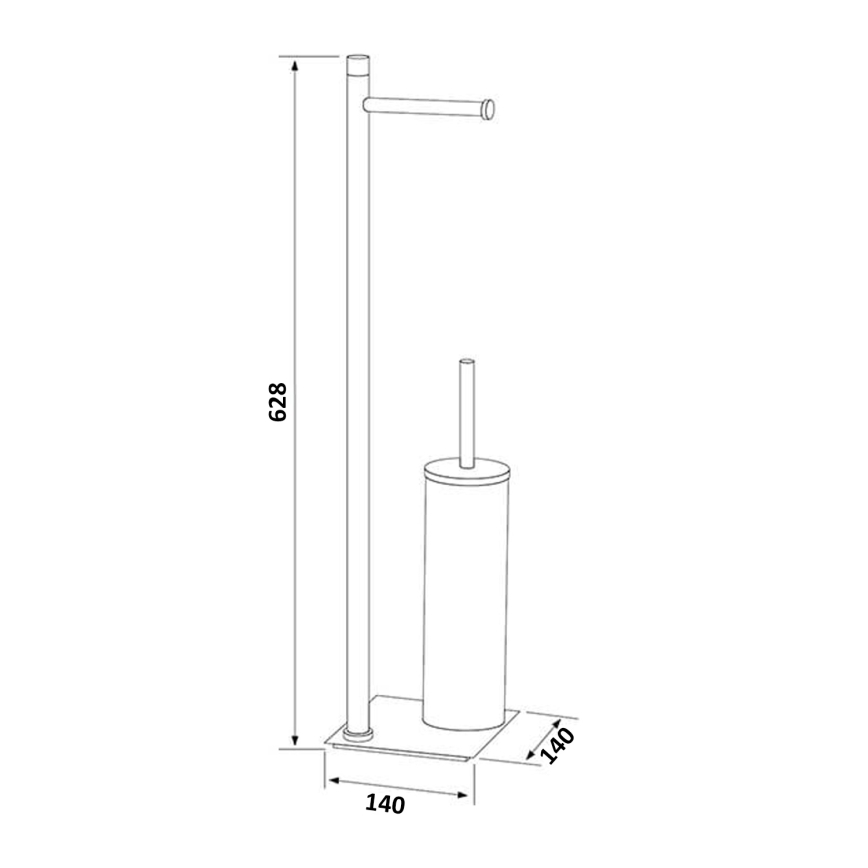 Gedy - TRILLY Freestanding Toilet Brush with Toilet Paper Holder, Matte White