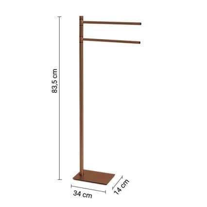 Gedy - TRILLY Freestanding Towel Stand with Hook, 83.5 cm, Bronze