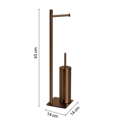 Gedy - TRILLY Toilet Roll and Toilet Brush Stand, Bronze