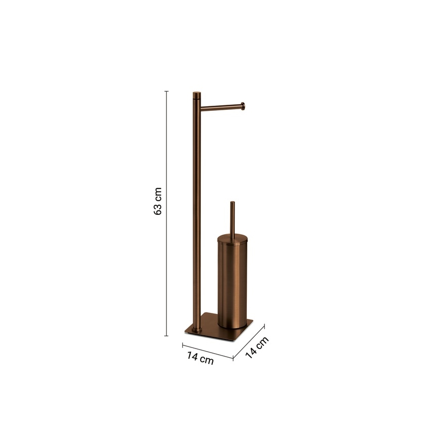 Gedy - TRILLY Toilet Roll and Toilet Brush Stand, Bronze