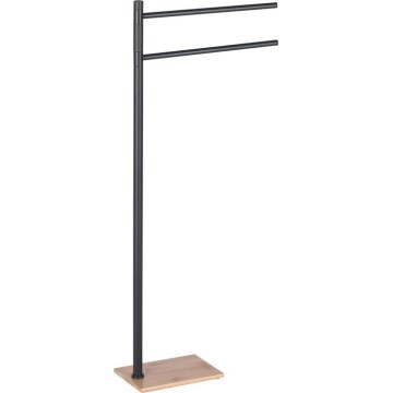 Gedy - TRILLY Towel Stand 83.5 cm Matte Black/Bamboo