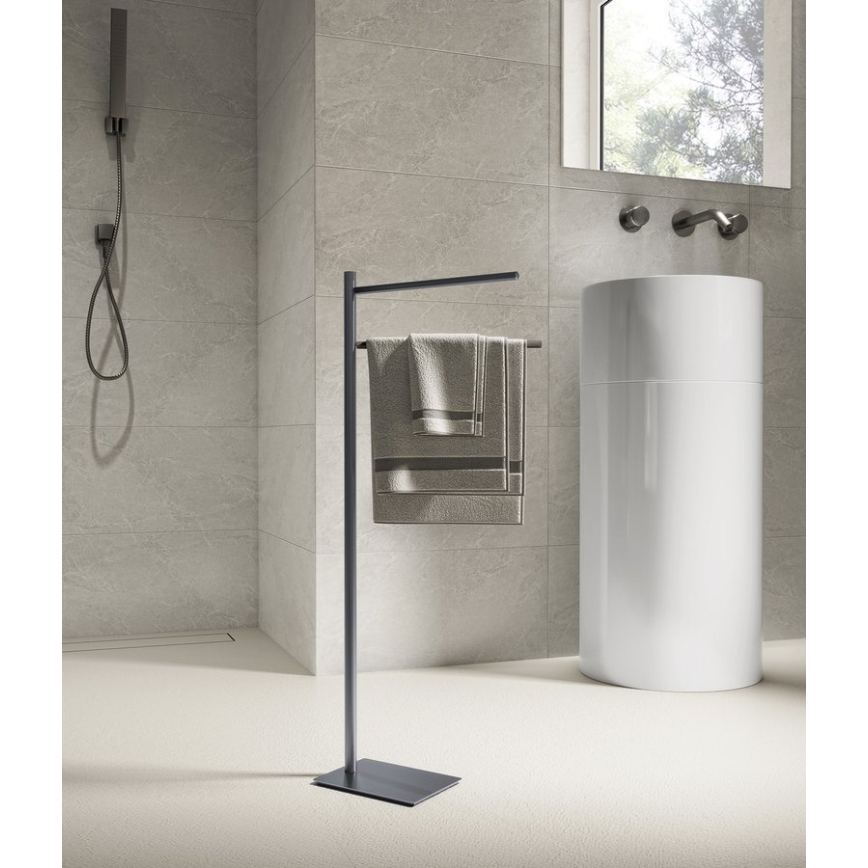 Gedy - TRILLY Towel Stand, 83.5 cm, Metallic Gray