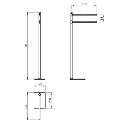 Gedy - TRILLY Towel Stand 83.5 cm Polished Chrome