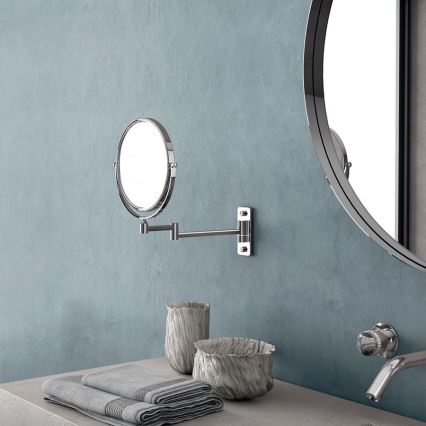 Gedy - Wall-mounted cosmetic mirror GAIA polished chrome