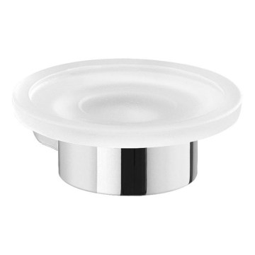 Gedy - Wall-mounted soap dish PIRENEI milk glass/polished chrome