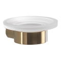 Gedy - Wall-mounted soap dish PIRENEI milky glass/matte gold