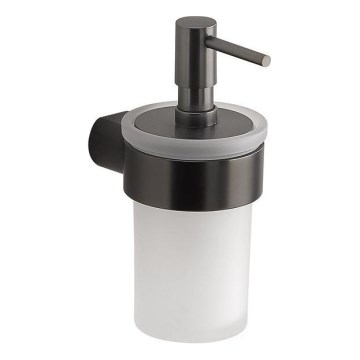 Gedy - Wall-mounted soap dispenser PIRENEI 110 ml frosted glass/metallic grey