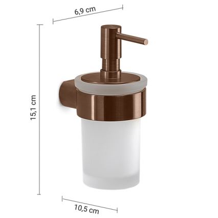 Gedy - Wall-mounted soap dispenser PIRENEI 140 ml frosted glass/bronze