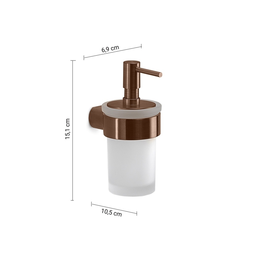 Gedy - Wall-mounted soap dispenser PIRENEI 140 ml frosted glass/bronze