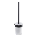 Gedy - Wall-mounted toilet brush PIRENEI matte black/glass satin