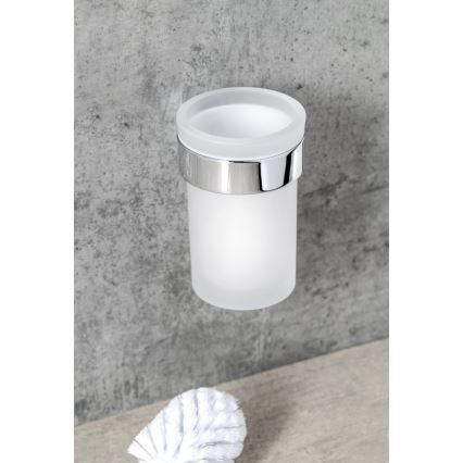 Gedy - Wall-mounted toilet brush PIRENEI shiny chrome/glass satin