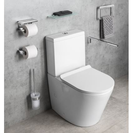 Gedy - Wall-mounted toilet brush PIRENEI shiny chrome/glass satin
