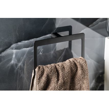 Gedy - Wall-mounted towel rack PIRENEI 15x23 cm matte black