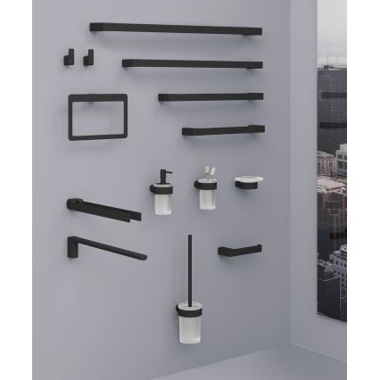 Gedy - Wall-mounted towel rack PIRENEI 15x23 cm matte black