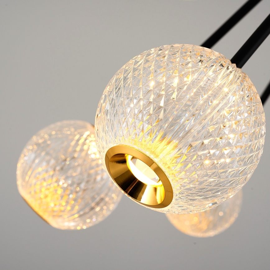 GELA LED pendant on rod, 16xLED/5W/230V, 3000K, Black/Gold