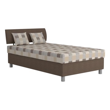 GEORGE Upholstered Bed with Storage and Mattress, 120x200 cm, Brown