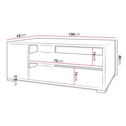 GIMREN 40x100 cm White Coffee Table