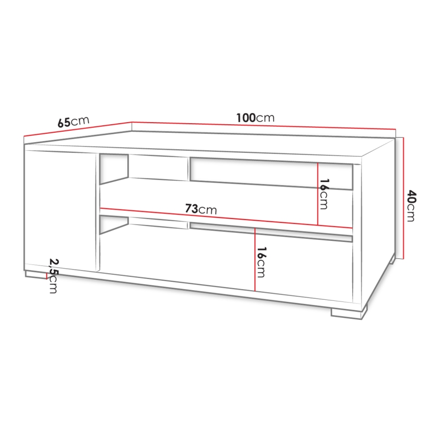 GIMREN Coffee Table 100 x 40 cm, White