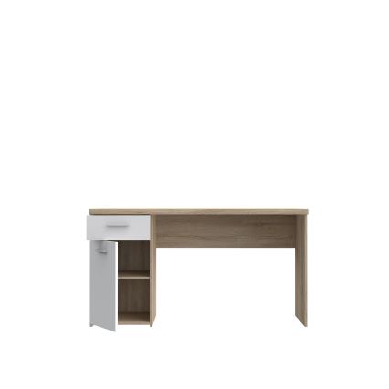 GINO Writing Desk, White/Sonoma Oak