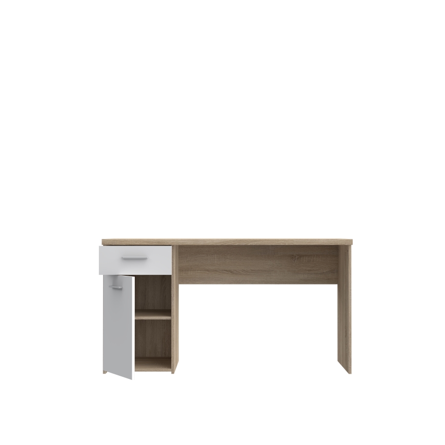 GINO Writing Desk, White/Sonoma Oak