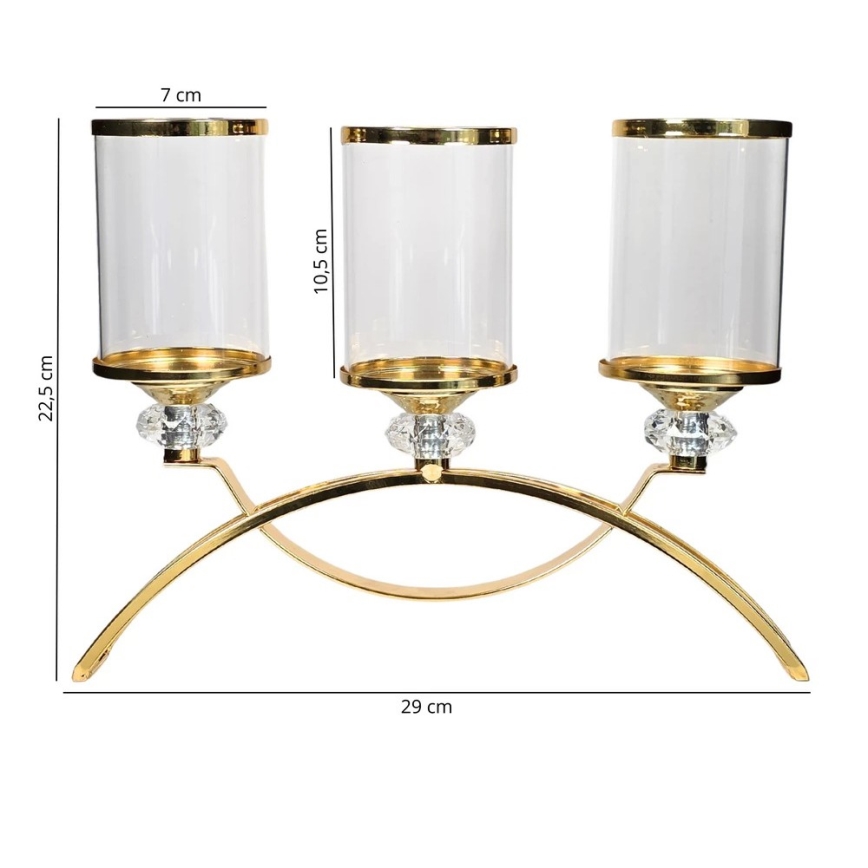 GLAMOUR Candle Holder, Gold