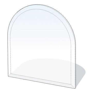Glass under fireplace 1000x1000x6 mm semi-arch