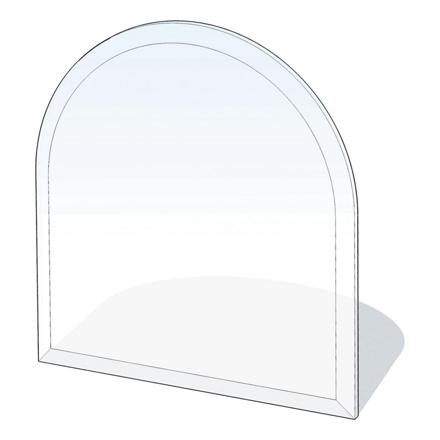 Glass under fireplace 1000x1000x6 mm semi-arch