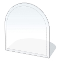 Glass under fireplace 1000x1000x8 mm semi-arch