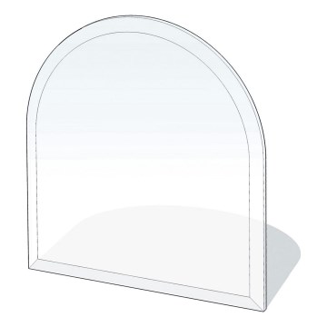Glass under fireplace 1000x1000x8 mm semi-arch