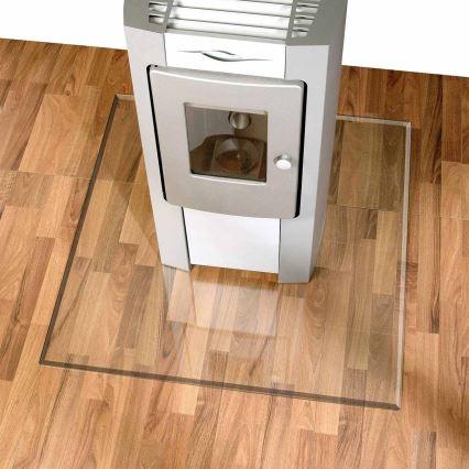 Glass under fireplace 1000x1000x8 mm square