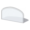 Glass under fireplace 1000x550x6 mm semi-arch