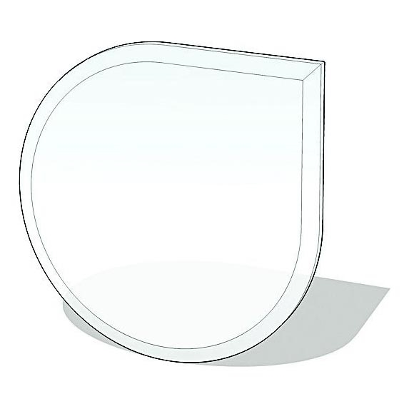 Glass under fireplace 1100x1100x6 mm tear