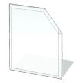 Glass under fireplace 1100x1100x8 mm bevelled square