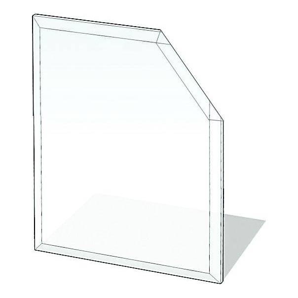 Glass under fireplace 1100x1100x8 mm bevelled square