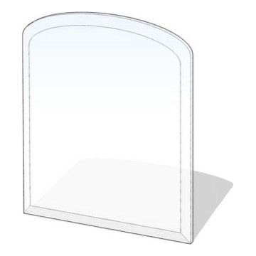 Glass under fireplace 1200x1000x6 mm semi-arch