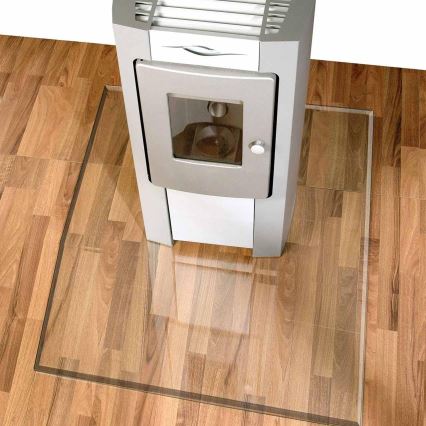 Glass under fireplace 1200x1000x8 mm rectangle