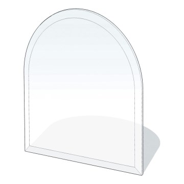 Glass under fireplace 1200x1000x8 mm semi-arch