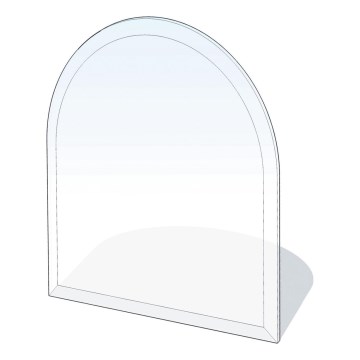 Glass under fireplace 1300x1200x8 mm semi-arch