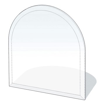 Glass under fireplace 800x800x8 mm semi-arch