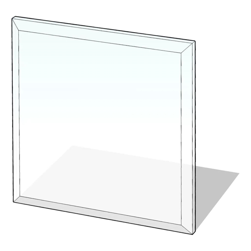 Glass under fireplace 800x800x8 mm square