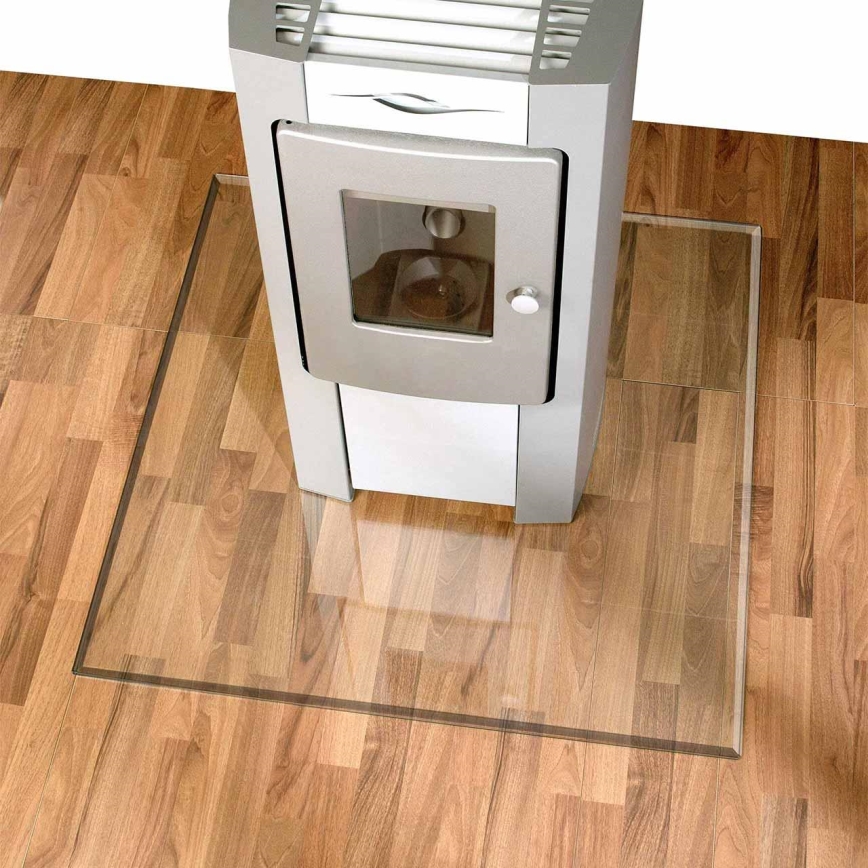 Glass under fireplace 800x800x8 mm square