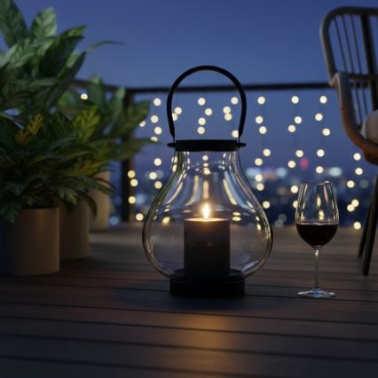 GLASSY Decorative Lantern 25 cm Black