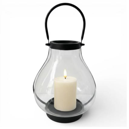 GLASSY Decorative Lantern 25 cm Black