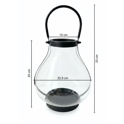GLASSY Decorative Lantern 25 cm Black