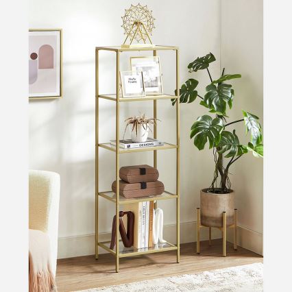 GLASY bookcase 40x125x30 cm, gold
