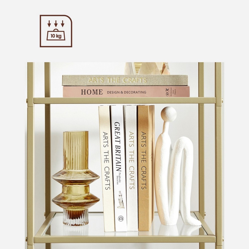 GLASY bookcase 40x125x30 cm, gold