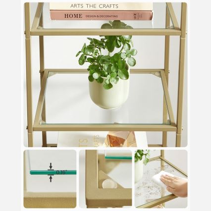 GLASY bookcase 40x125x30 cm, gold