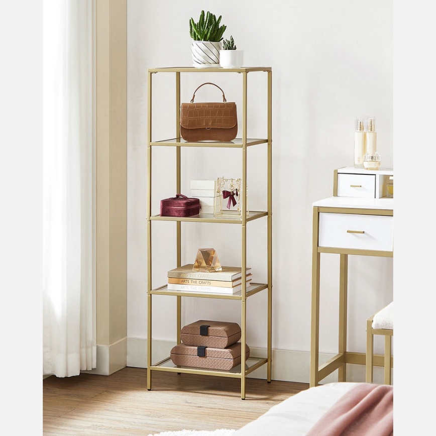 GLASY bookcase 40x125x30 cm, gold
