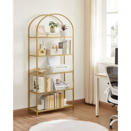 GLASY bookcase 83 x 184 x 30 cm – gold