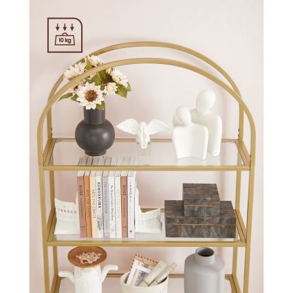 GLASY bookcase 83 x 184 x 30 cm – gold